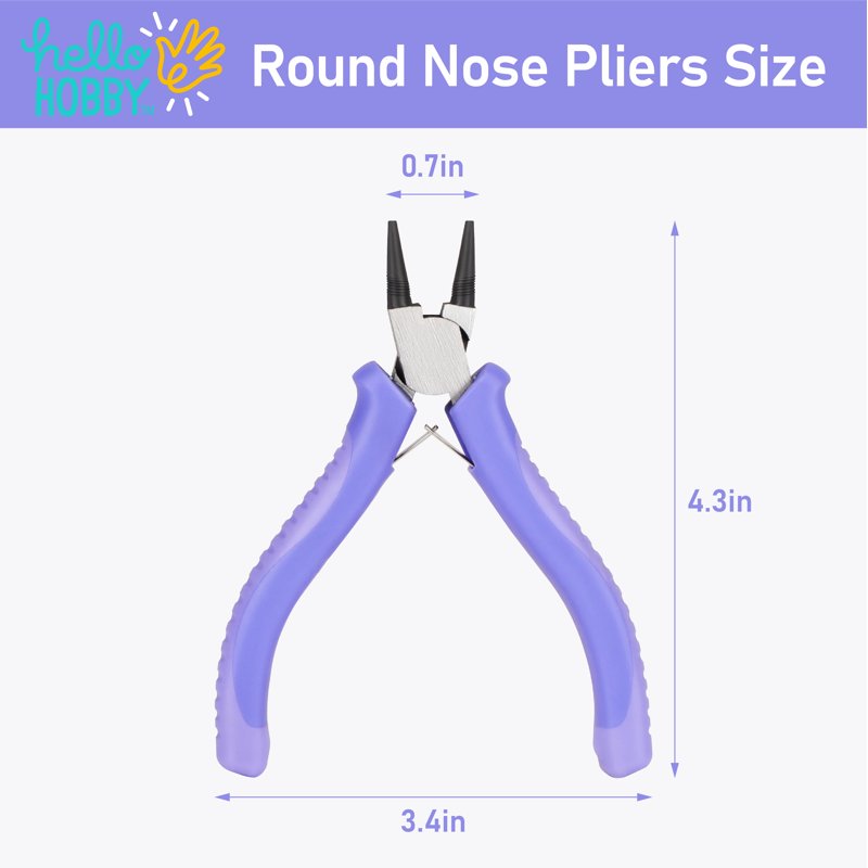 Jewelry Making Round Nose Pliers with Nylon Handles - Wire Looping & Shaping Tool