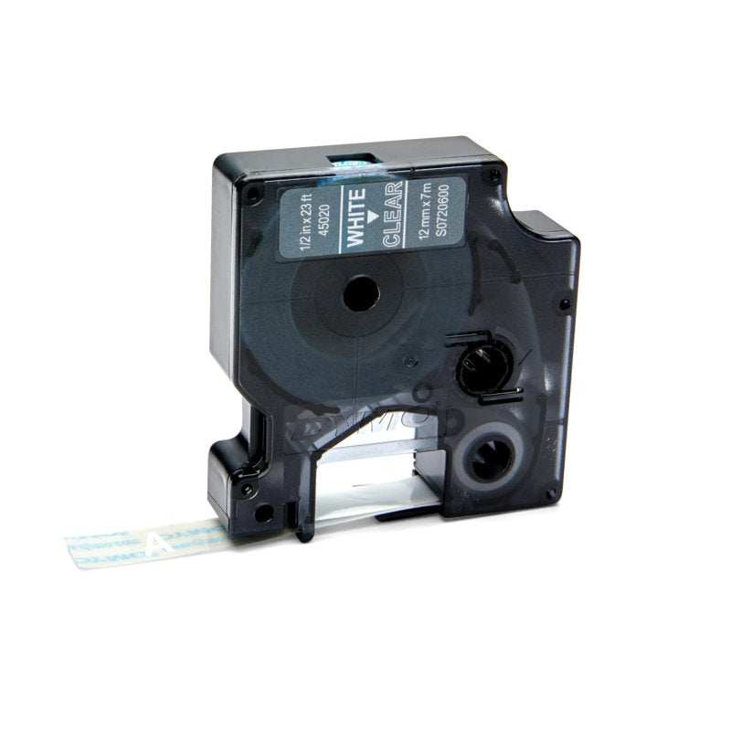 Labeling Tape for LabelManager - White Text on Clear 1/2" x 23' Cartridge