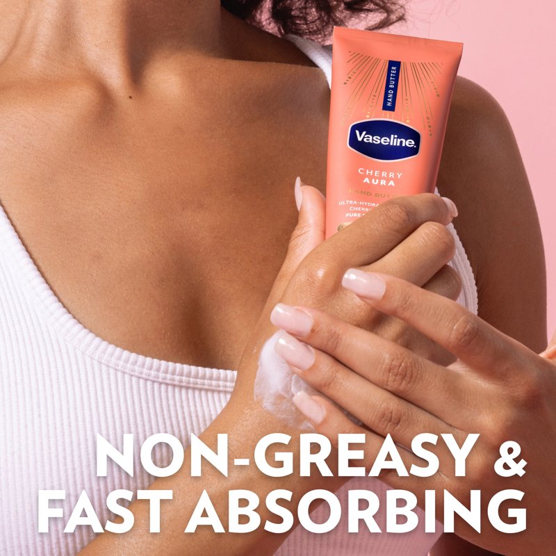 Vaseline Hand Butter for Dry Hands with Cherry Scent - 72HR Moisture, Nourishing 3.4 fl oz