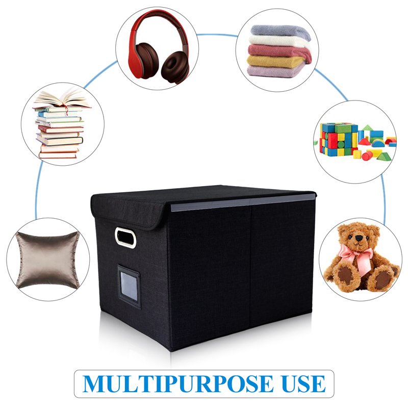 File Organizer Box with Lid and Slides - Legal Size Document Storage