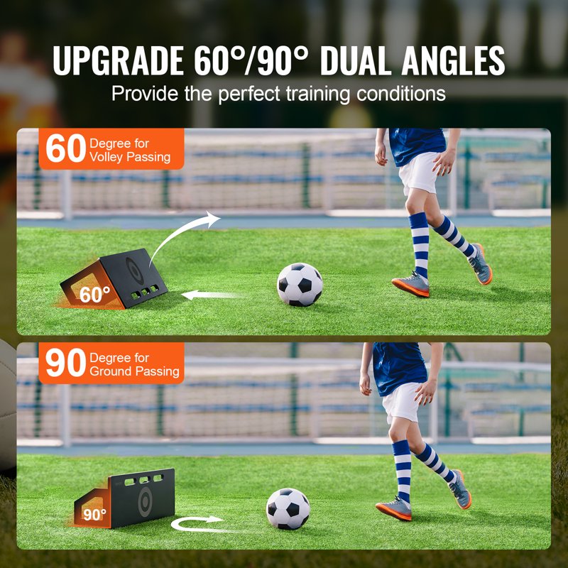 Soccer Rebounder Board 32x12'' Foldable HDPE Training Wall for Passing & Shooting