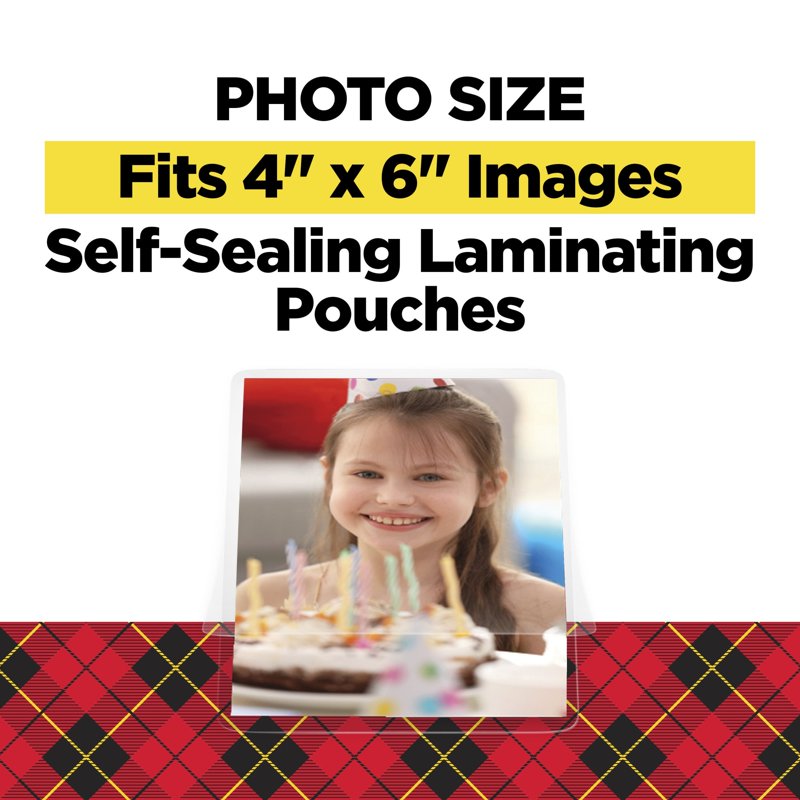Self-Sealing Laminating Pouches 4x6 Inches Gloss Finish Pack of 5
