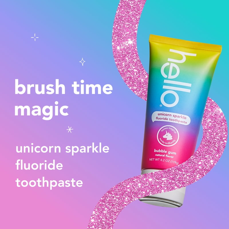 Kids Fluoride Toothpaste with Bubble Gum Flavor 4.2 Oz - Unicorn Sparkle