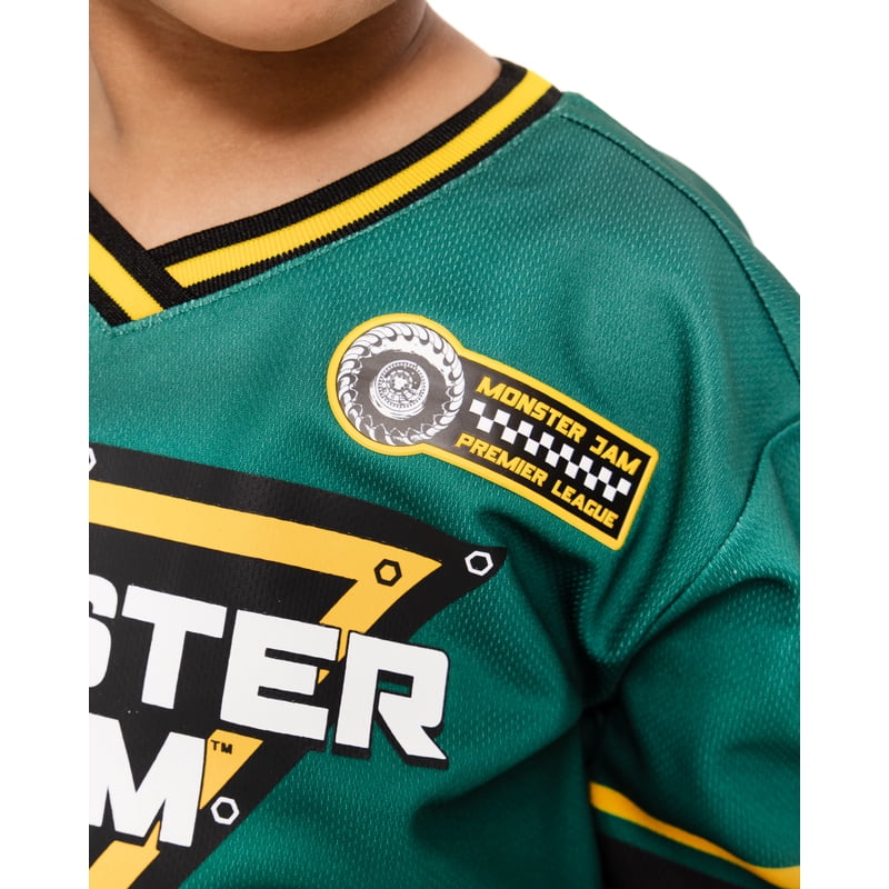 Toddler Boys Monster Jam Graphic Hockey Jersey Long Sleeve Sports Shirt