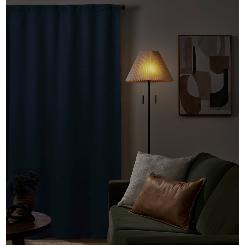 Blackout Chenille Curtain Panel - Textured Solid Window Treatment, 50x108 in