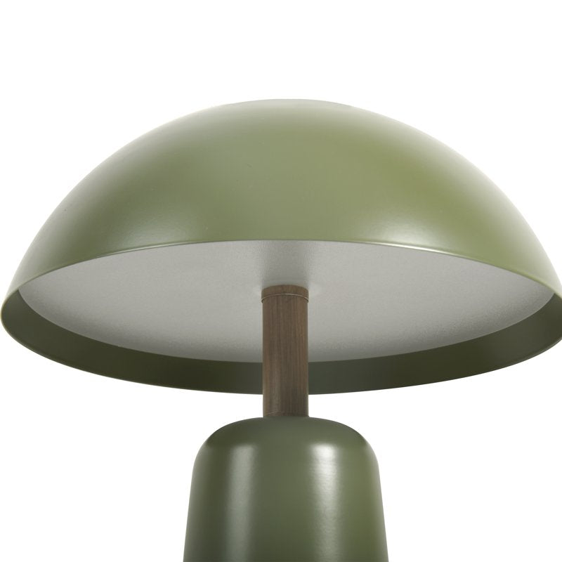 Rechargeable LED Table Lamp with Touch Dimming & Color Settings - Green Dome, 12 Inch