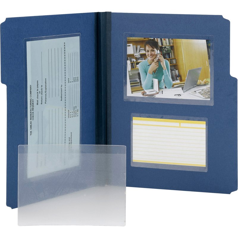Self-Adhesive Poly File Pockets 6x4 Inch Clear Pack of 100 - Organize Files