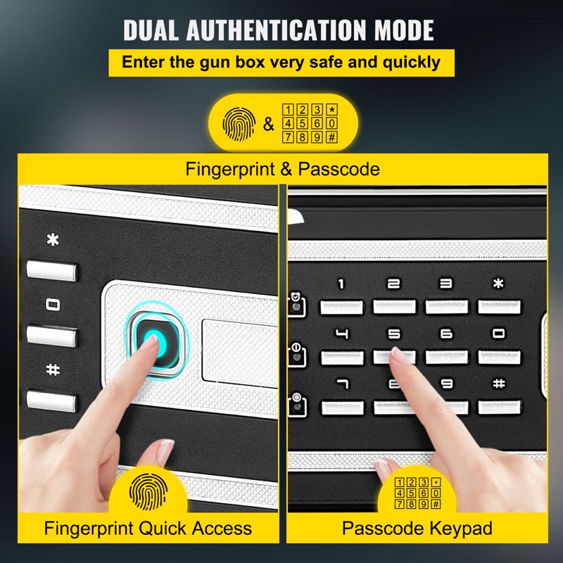 60L Digital Safe with Fingerprint & Key Lock, Fireproof Steel Security Box