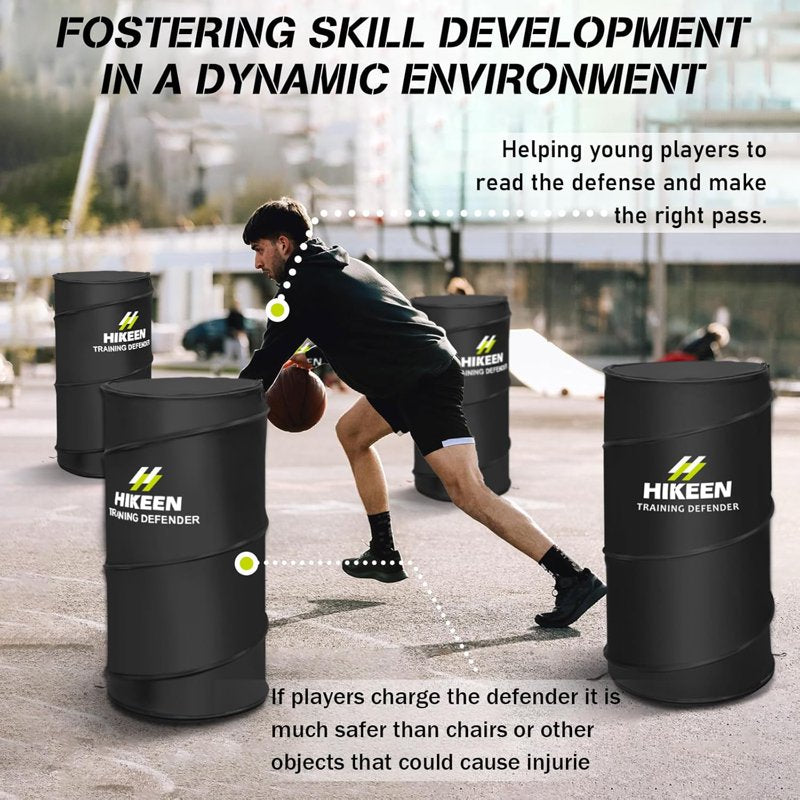 Basketball Defender Dummy Set 4 Pack - Pop Up, Foldable Sports Training Equipment