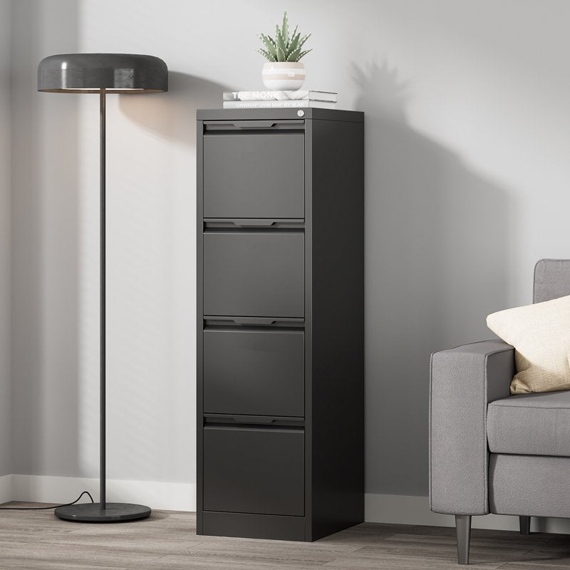 4 Drawer Metal File Cabinet with Lock - Vertical Home Office Storage