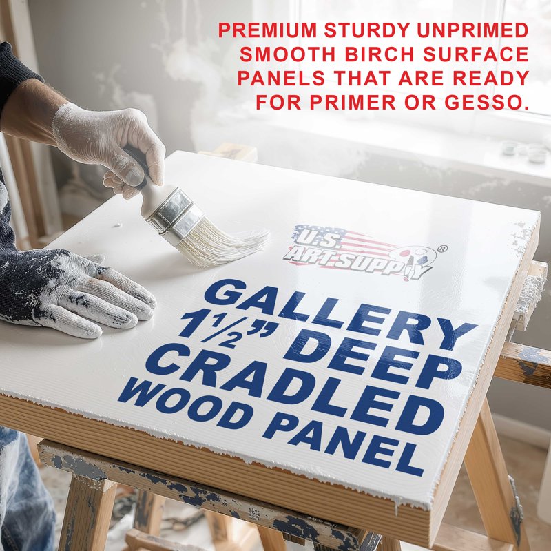 Unfinished Cradled Wood Panels for Painting - 20x24 Inch, 2 Pack, Gallery Birch Canvas Boards for Acrylic, Oil, Mixed Media