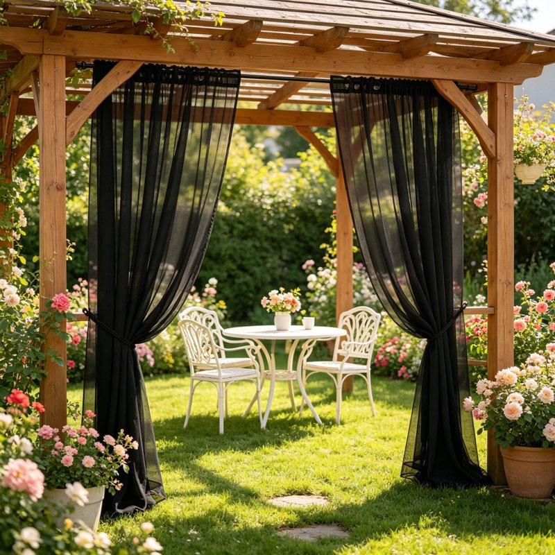 Outdoor Waterproof Curtain for Garden Sunroom Pergola Patio Door Window - Fade Proof & Weather Resistant