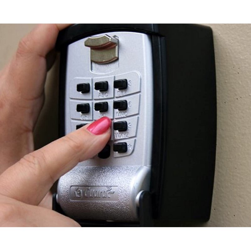 KeyGuard Wall Mount Lock Box for Keys - Secure Key Storage, Black