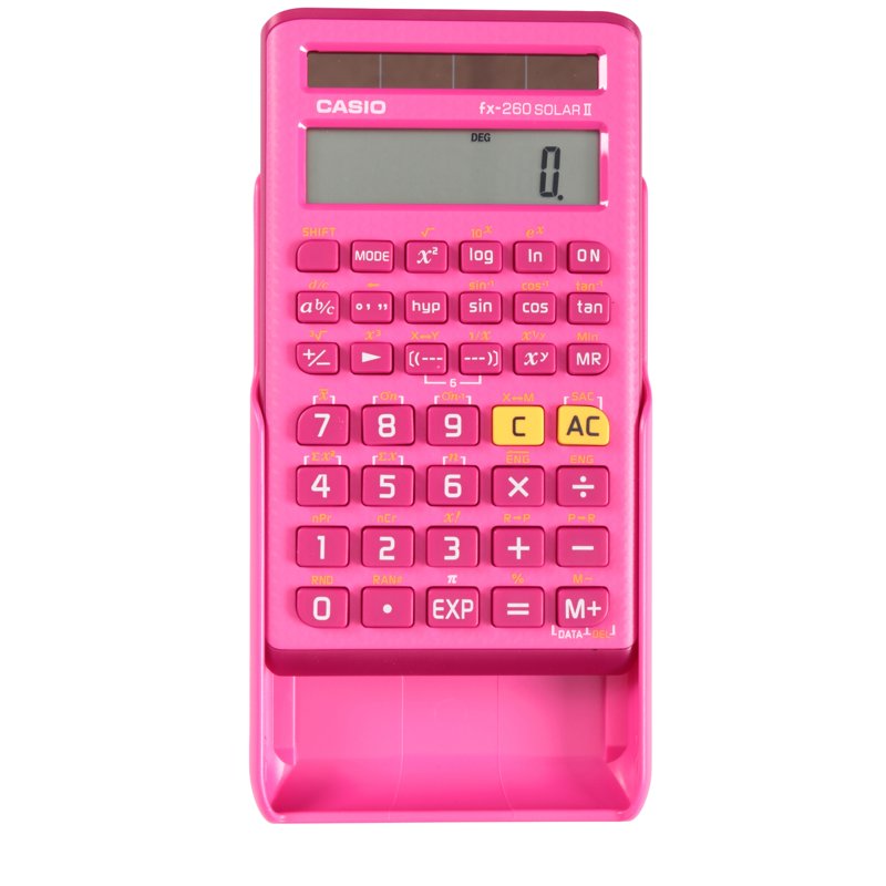 Scientific Calculator Pink Solar Power 144 Functions for Math & Science