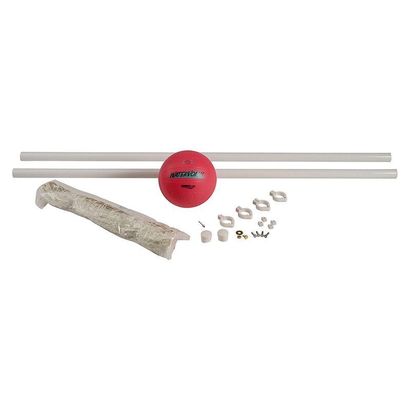 Pool Volleyball Set with Adjustable Net and Neon Pink Ball - 24 ft