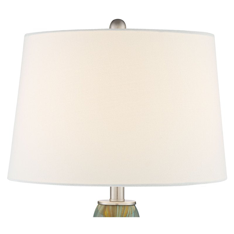 Modern Blue and Brown Glass Table Lamps Set of 2 - 29.5-inch Bedroom Living Room Decor