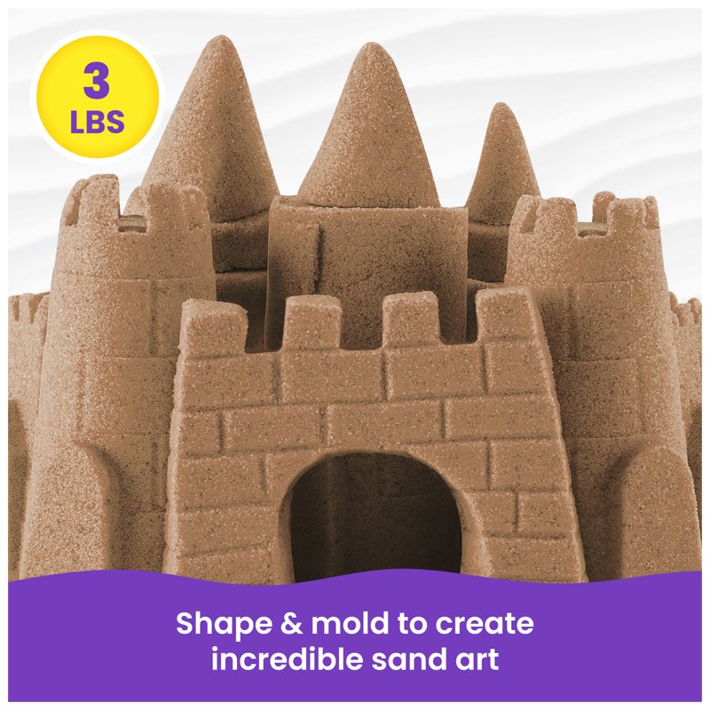 Kinetic Sand Beach Play Sand 3lbs - Moldable Sensory Toy for Kids