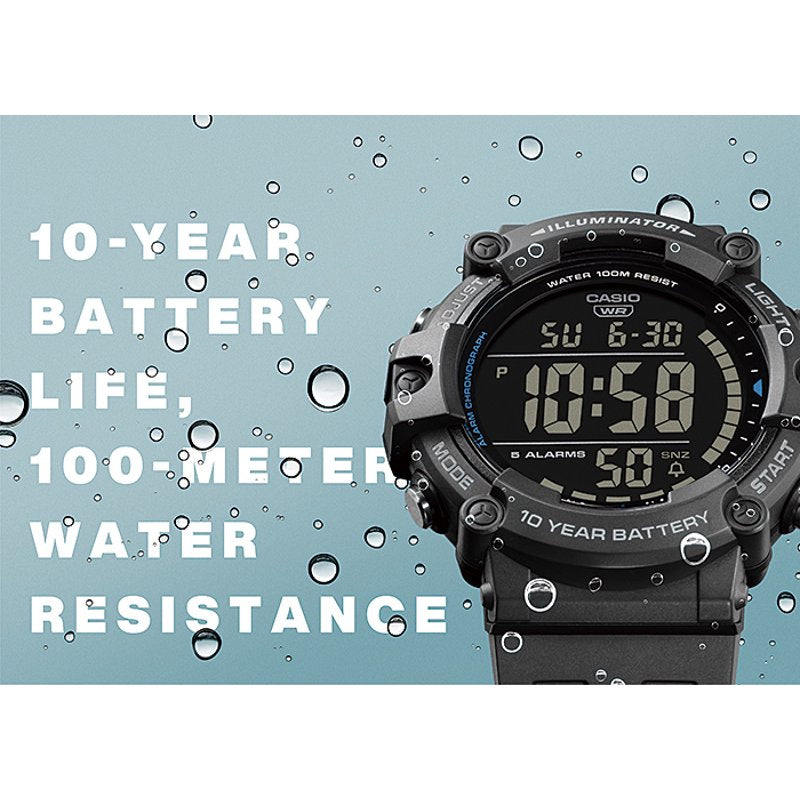Digital Quartz Watch with 10-Year Battery Water Resistance 100m
