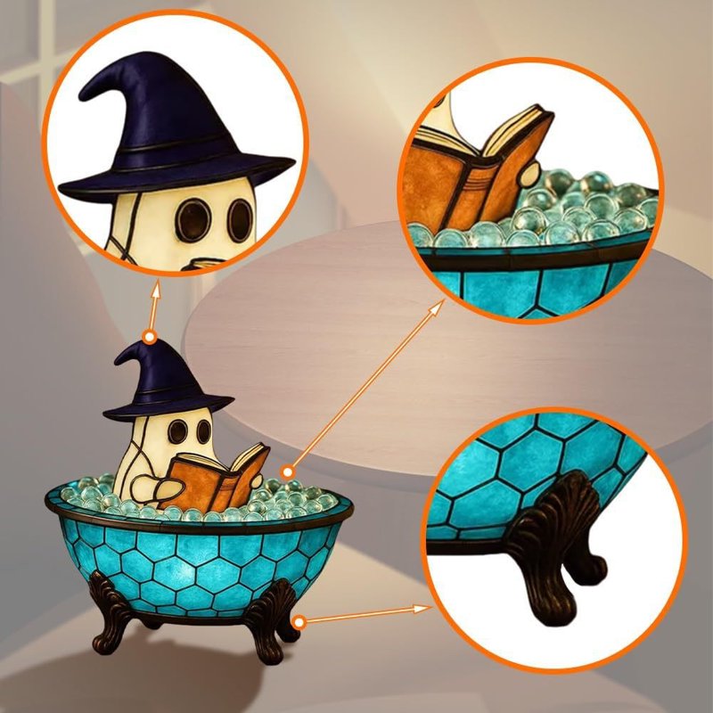 Halloween Ghost Bubble Bath Lamp with Color-Changing LED Night Light