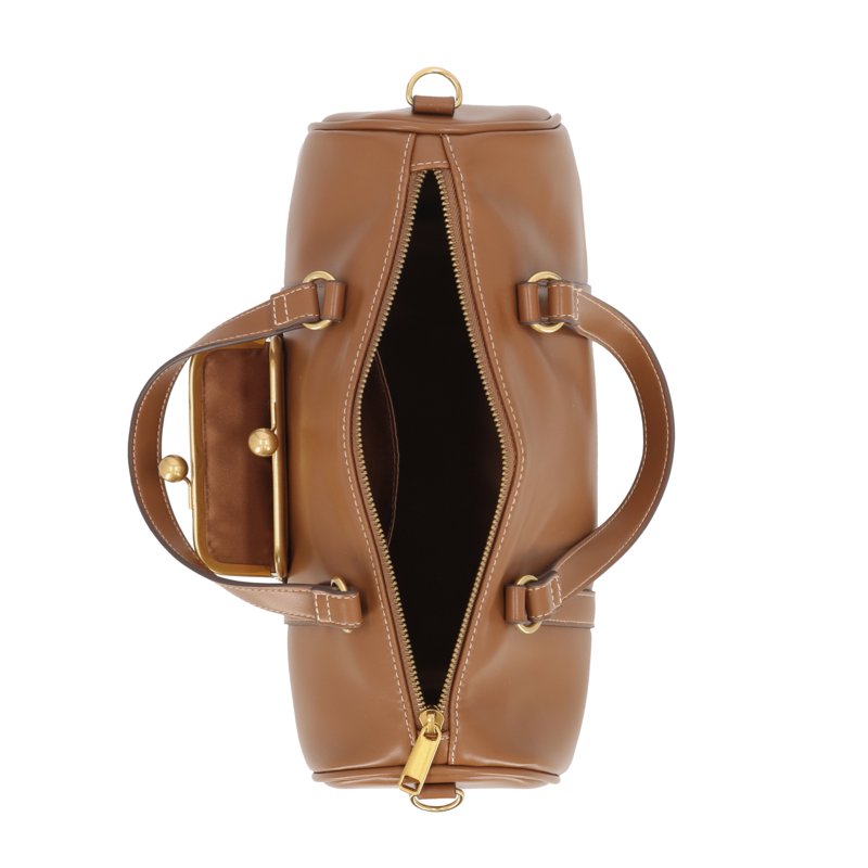 Women's Faux Leather Frame Satchel Handbag - Multiple Colors
