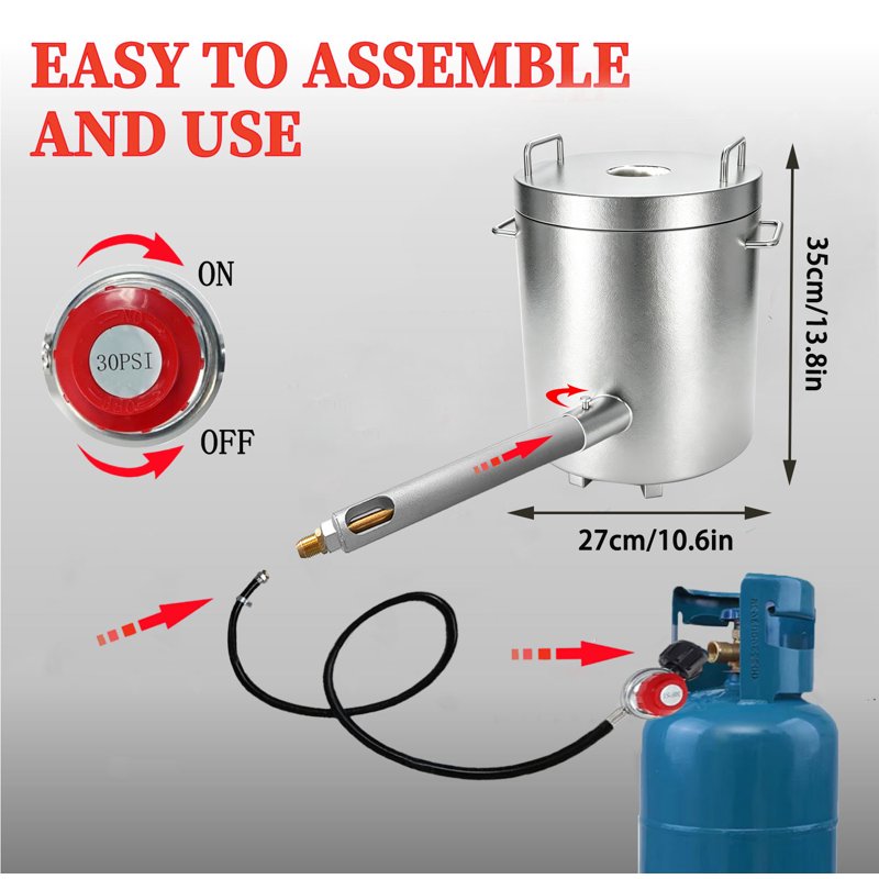 12kg Metal Melting Furnace Kit Propane Smelter Foundry Kiln for Gold Silver Copper Aluminum Recycling