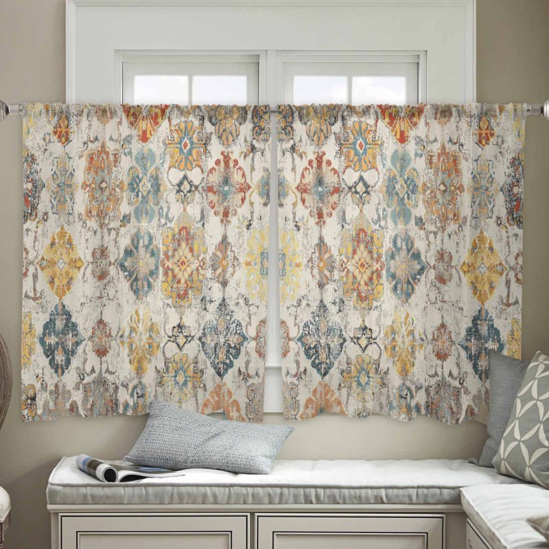 Farmhouse Semi Sheer Curtain Set - Boho Textured Window Drapes, Multiple Sizes
