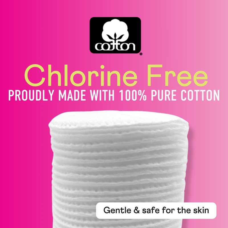 Cotton Rounds for Makeup Removal & Skincare - Hypoallergenic, 100% Pure Cotton Pads
