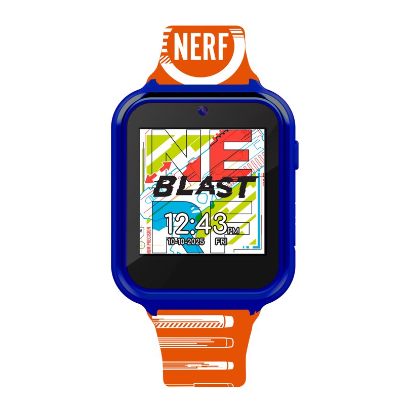 Kids Interactive Smart Watch with Silicone Strap - Nerf Character Faces, Camera & Games