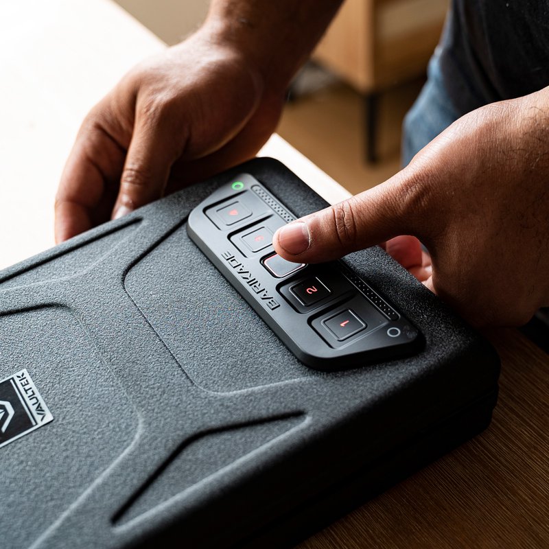 Biometric Compact Safe with Rugged Steel Construction, Backlit Keypad, Mountable, Anti-Theft