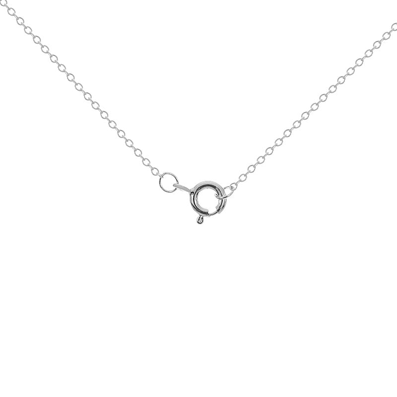 Sterling Silver Dog Heart Pendant Necklace with Cubic Zirconia - 18 Inch