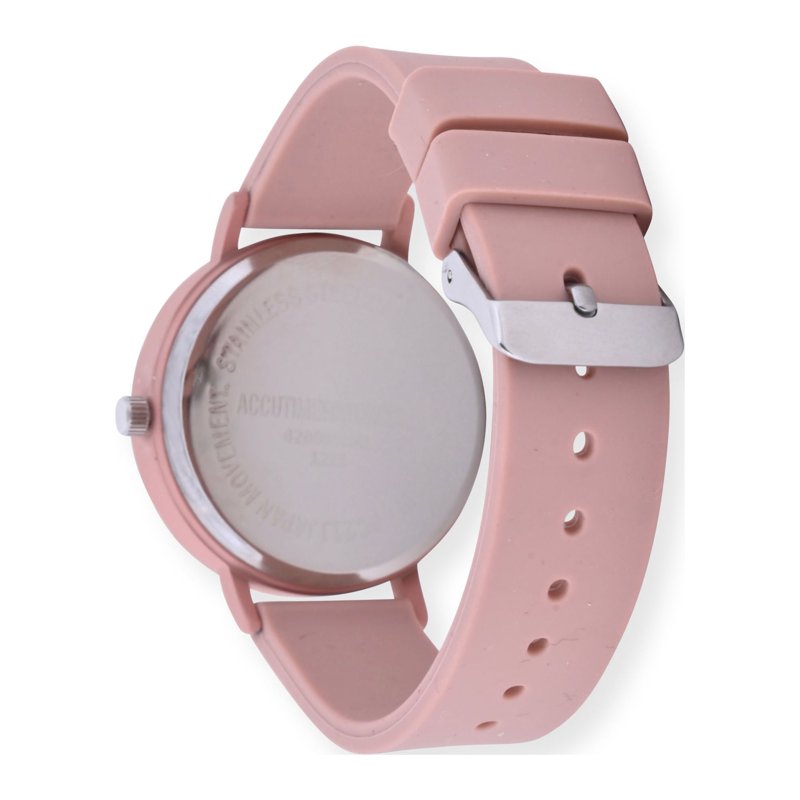 Unisex Pink Silicone Strap Watch - Analog Quartz Timepiece with Water Resistance