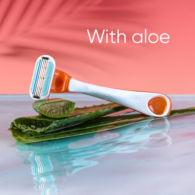 Disposable Women's Razors Set - Sensitive Skin, 3 Blades, Miami Sunset Handle