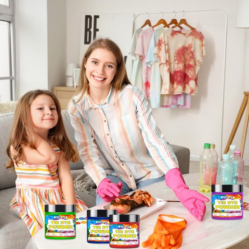 15-Color Fabric Tie Dye Powder Set - Non-Toxic Permanent Dye for Clothes & Crafts
