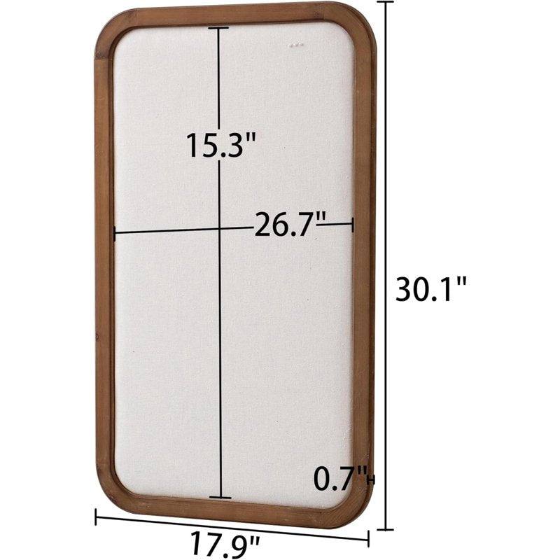 Farmhouse Wooden Bulletin Board 30x18 Inch Wall Message Board with Pins