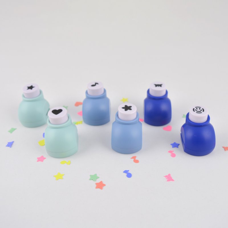 Mini Paper Punch Set for Crafting and Scrapbooking - 6 Designs, 6mm Holes