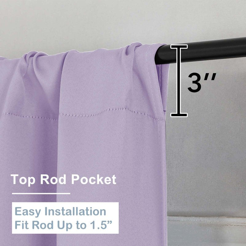 Blackout Curtains for Bedroom - Thermal Insulated Room Darkening Drapes with Rod Pocket, Energy Saving, 2 Panels