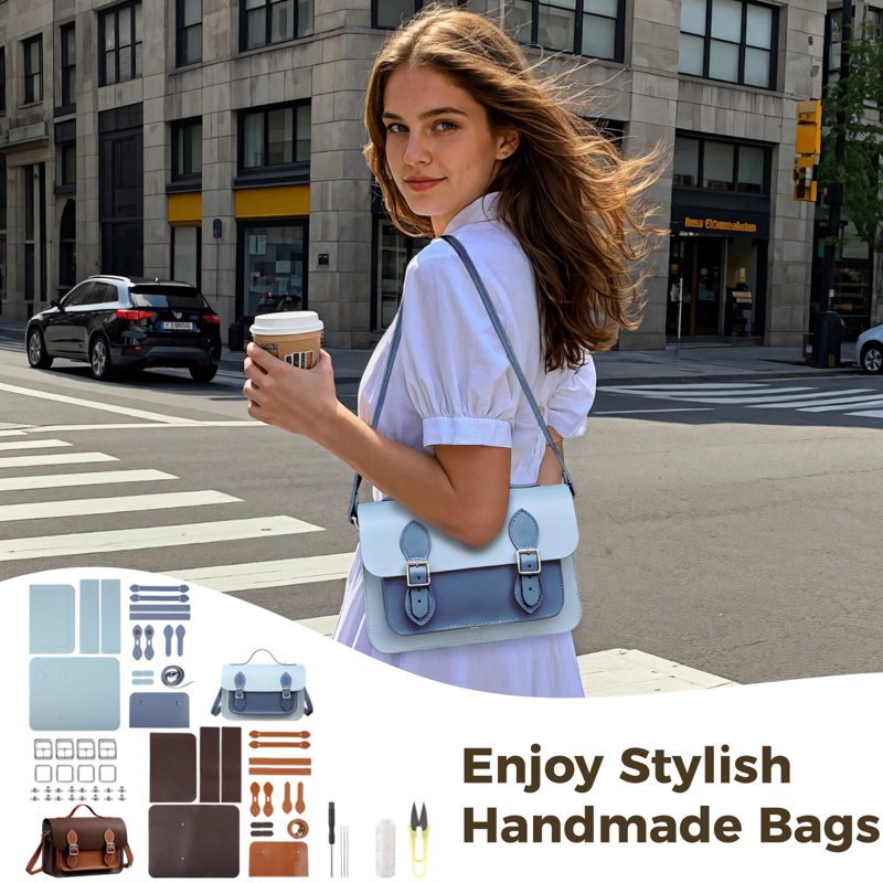 DIY Leather Bag Kit for Handmade Shoulder & Crossbody Bags - All Supplies Included