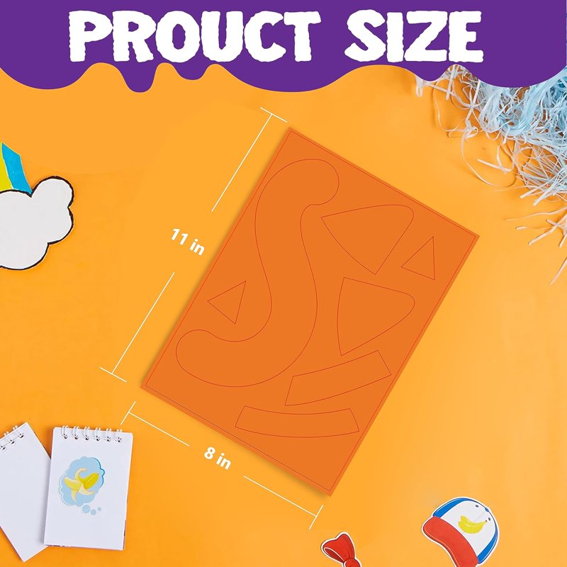 Joyfy 16 Pack Halloween Foam Pumpkin Decorating Kit - 16 Designs, Kids Party Favors