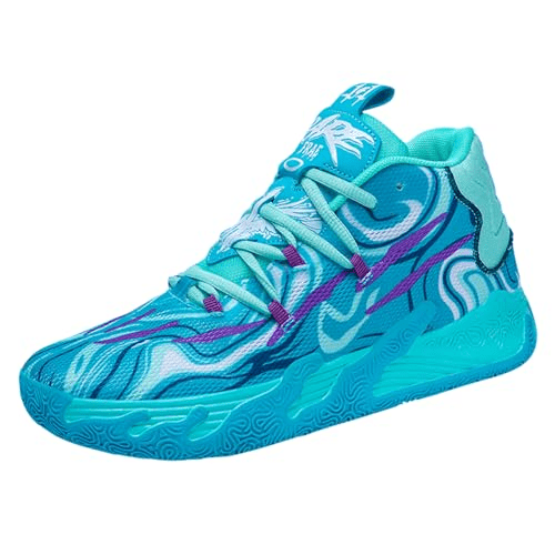 Unisex High-Top Basketball Shoes - Vibrant Colors, Cushioning & Anti-Slip Sole