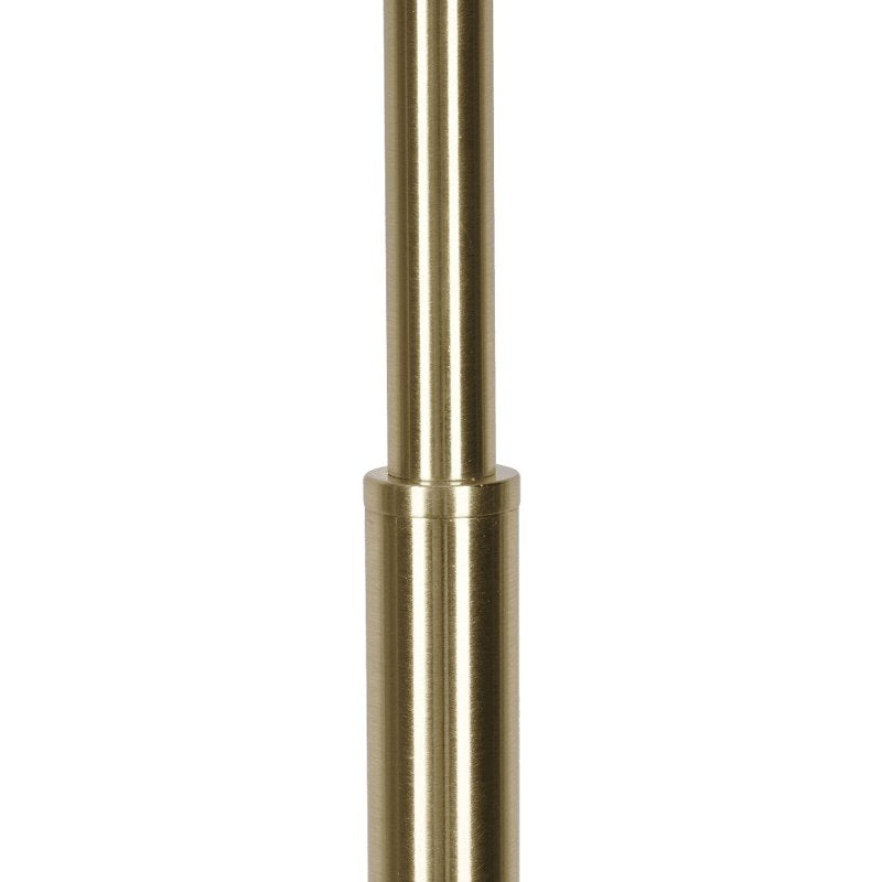 64-Inch Floor Lamp with White Fabric Empire Shade and Gold Finish