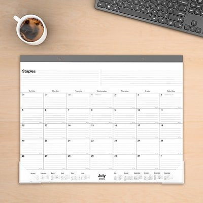 Academic Desk Pad Calendar 21.75 x 17 Inches for School & Office, Gray