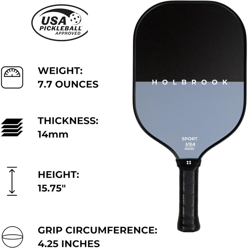 Holbrook Sport Series Pickleball Paddle - USA Approved, Midnight (One Size)