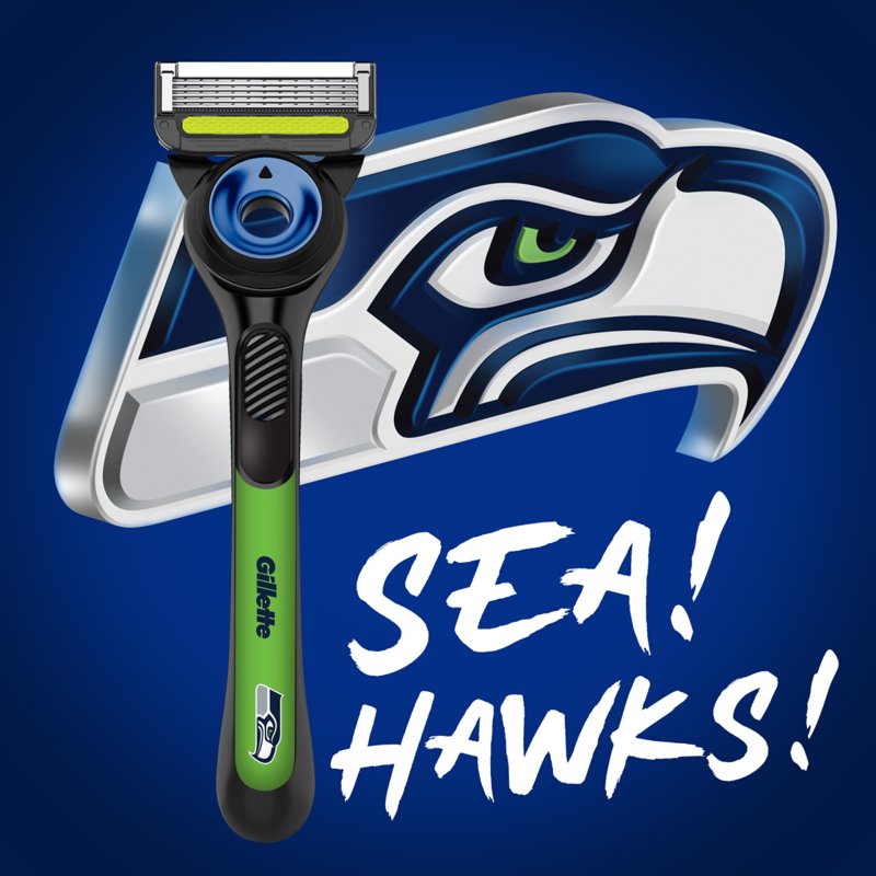 Seahawks Gameday Razor Bundle with Magnetic Stand & Blade Refills