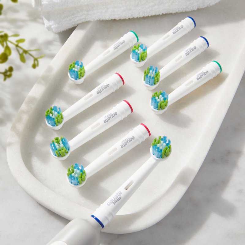 Electric Toothbrush Replacement Heads - 8 Count, Multi-Level Bristle Design