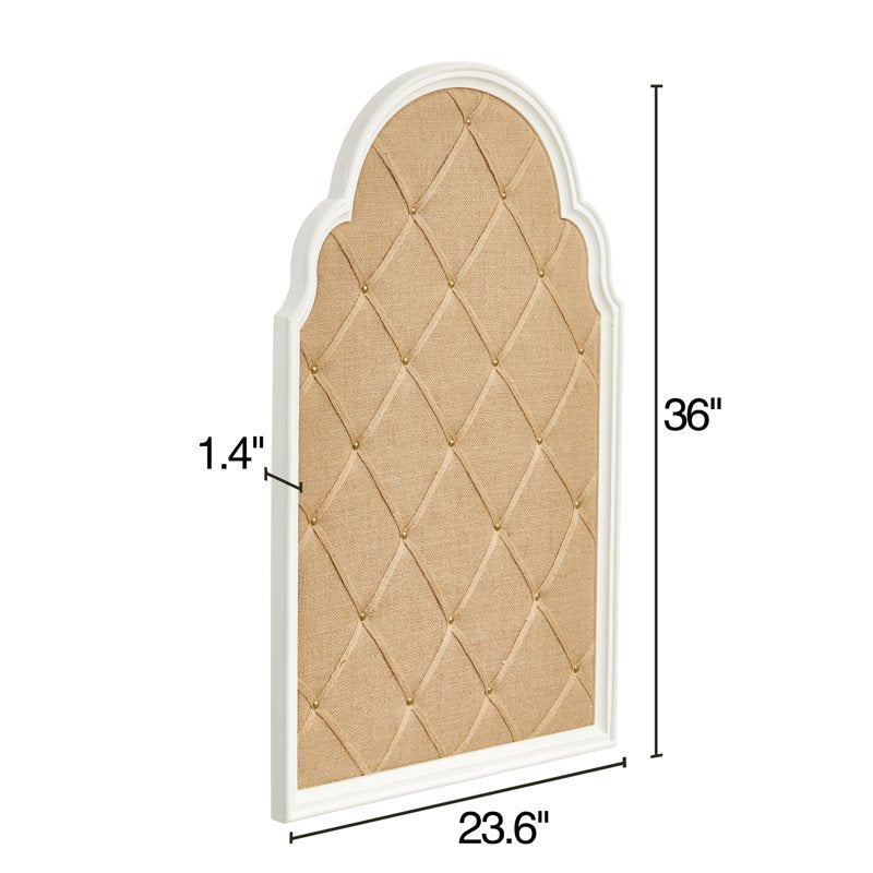 Farmhouse White Wood Frame Bulletin Board - 36x24 Wall Memo Board for Office & Home Decor