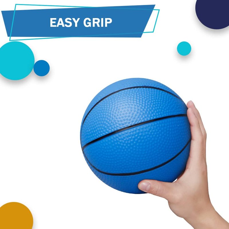 Mini Rubber Basketball Size 6 Inch for Indoor & Outdoor Play - 6-Pack