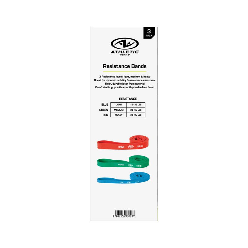 Resistance Bands Set of 3 - Latex-Free Exercise Bands for Strength & Stretching