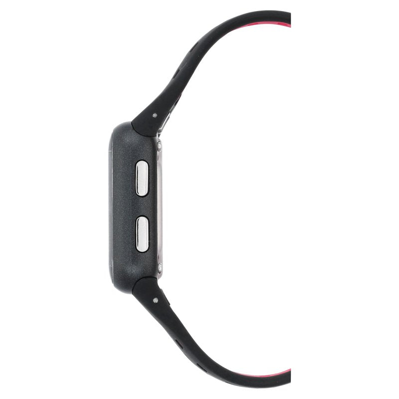 Unisex Sport Square Wristwatch with Silicone Band - Black Red