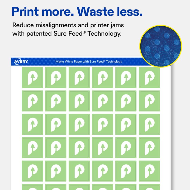 Matte White Square Labels for Printers - Customizable Pack of 1200+