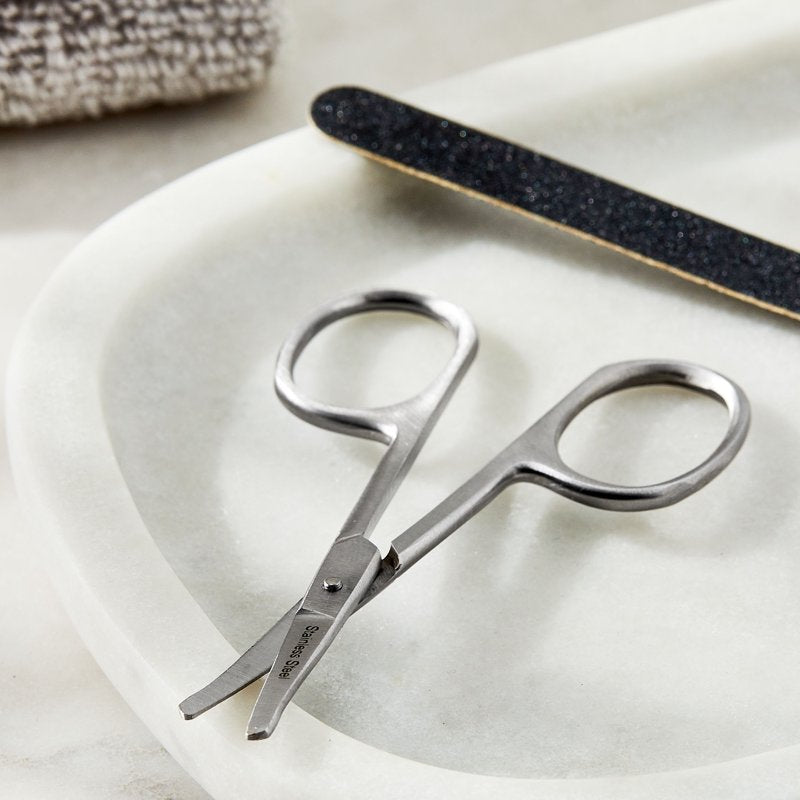 Safety Tip Grooming Scissors - Stainless Steel, Precise Ear and Facial Hair Trimming